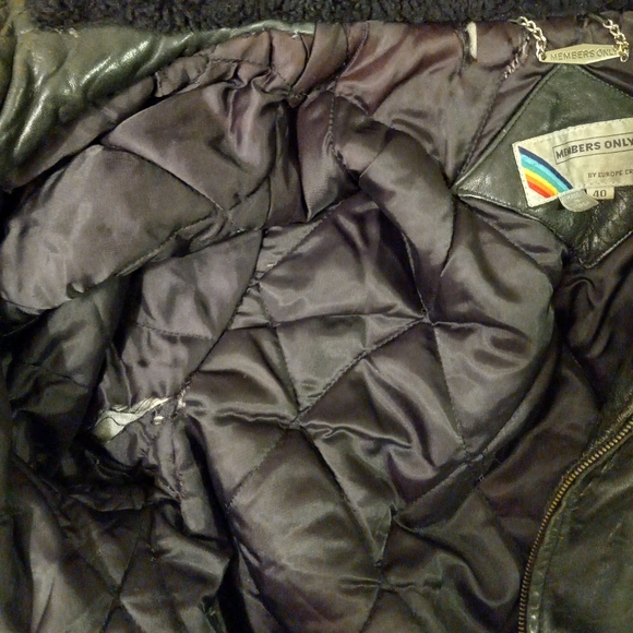 Vintage 80s Members Only Black Leather Bomber Jacket - Picture 3 of 5